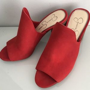 Jessica Simpson heeled mules
